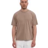 Oversized-T-Shirt aus Bio-Baumwolle – verblasstes Khaki