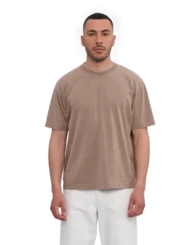 Oversized-T-Shirt aus Bio-Baumwolle – verblasstes Khaki