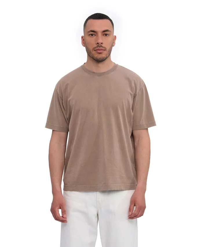 Oversized-T-Shirt aus Bio-Baumwolle – verblasstes Khaki