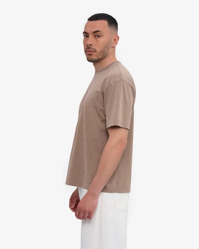 Oversized-T-Shirt aus Bio-Baumwolle – verblasstes Khaki