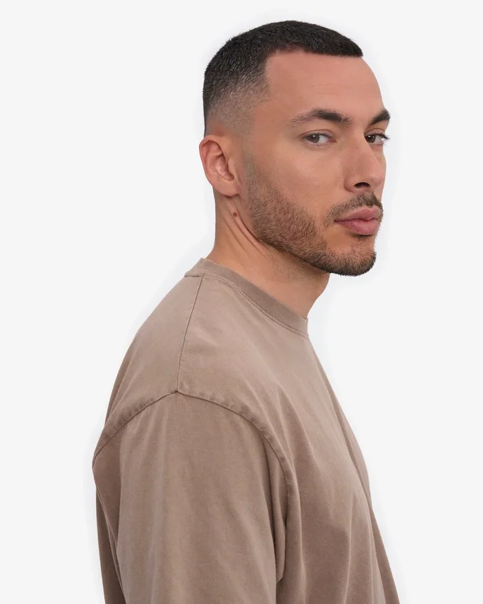 Oversized-T-Shirt aus Bio-Baumwolle – verblasstes Khaki