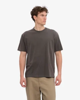 Oversized-T-Shirt aus Bio-Baumwolle – verblasstes Schlammbraun