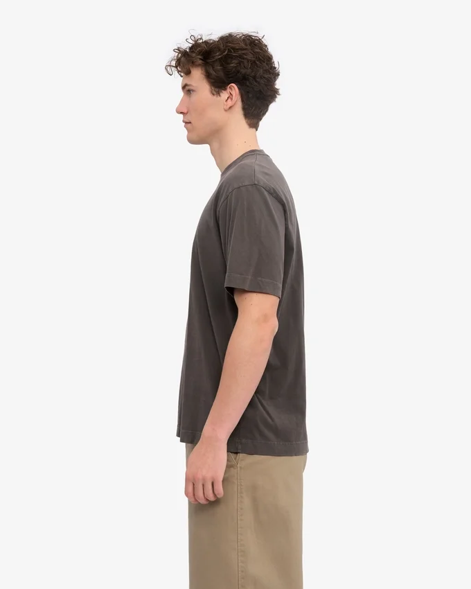Oversized-T-Shirt aus Bio-Baumwolle – verblasstes Schlammbraun
