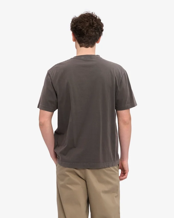 Oversized-T-Shirt aus Bio-Baumwolle – verblasstes Schlammbraun