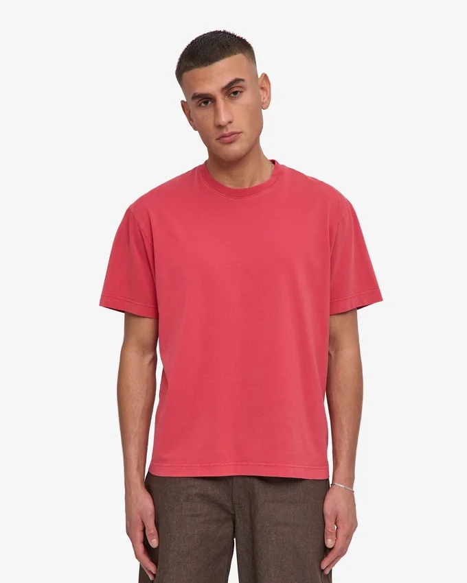 Oversized-T-Shirt aus Bio-Baumwolle – Verwaschenes Rot