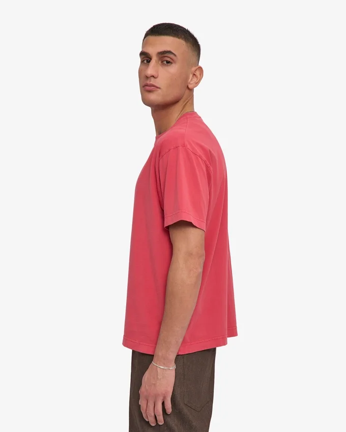 Oversized-T-Shirt aus Bio-Baumwolle – Verwaschenes Rot