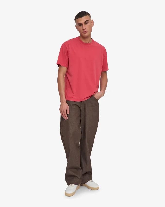 Oversized-T-Shirt aus Bio-Baumwolle – Verwaschenes Rot