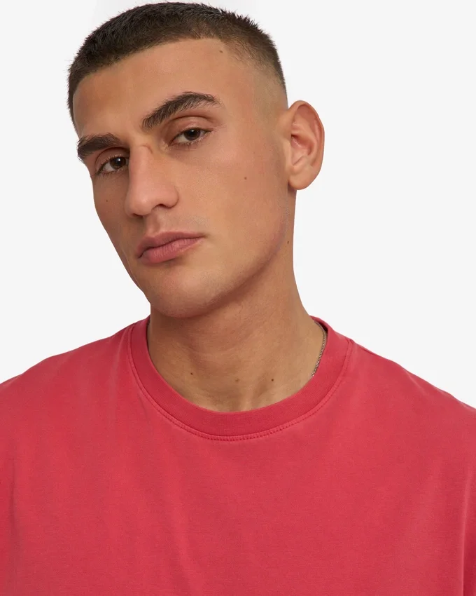Oversized-T-Shirt aus Bio-Baumwolle – Verwaschenes Rot