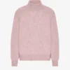 Rollkragenpullover aus Merinowolle – Blassrosa