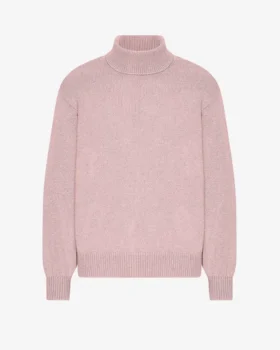 Rollkragenpullover aus Merinowolle – Blassrosa