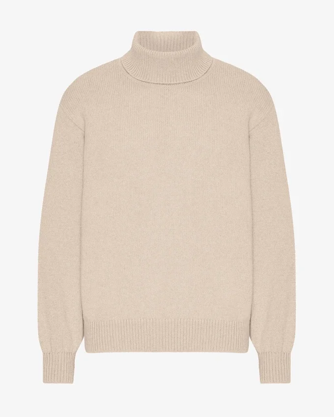 Rollkragenpullover aus Merinowolle – Elfenbeinweiß