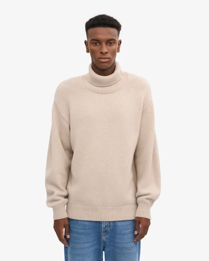 Rollkragenpullover aus Merinowolle – Elfenbeinweiß