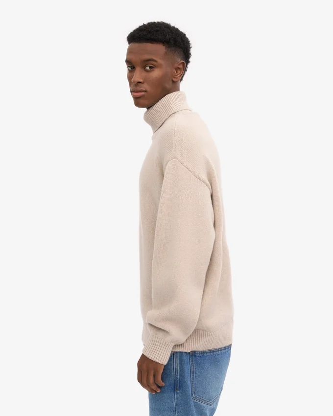 Rollkragenpullover aus Merinowolle – Elfenbeinweiß
