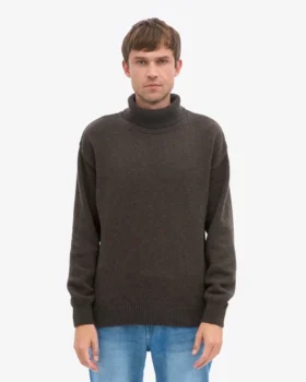 Rollkragenpullover aus Merinowolle – Kaffeebraun