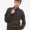 Rollkragenpullover aus Merinowolle – Kaffeebraun