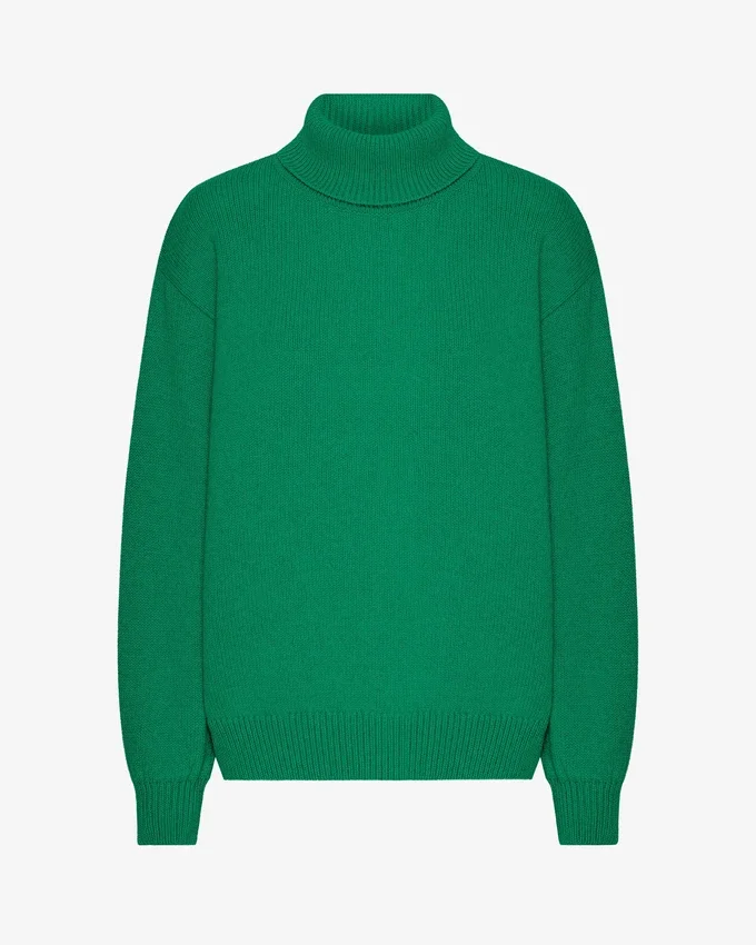 Rollkragenpullover aus Merinowolle – Kellygrün