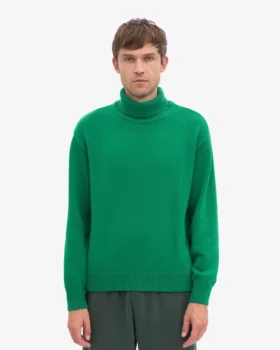 Rollkragenpullover aus Merinowolle – Kellygrün