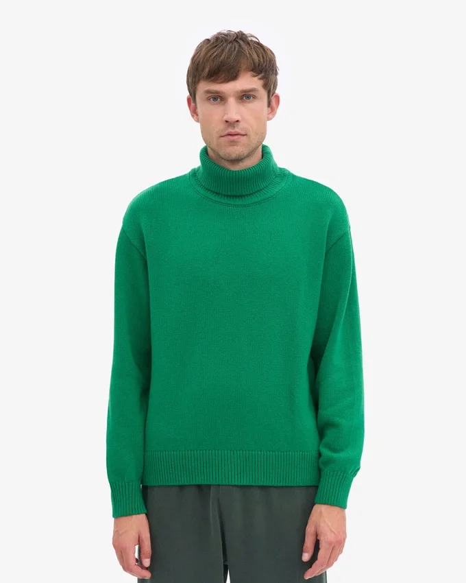 Rollkragenpullover aus Merinowolle – Kellygrün