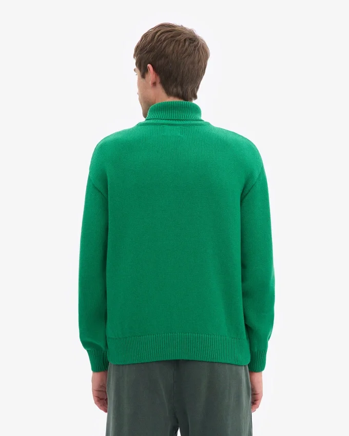 Rollkragenpullover aus Merinowolle – Kellygrün