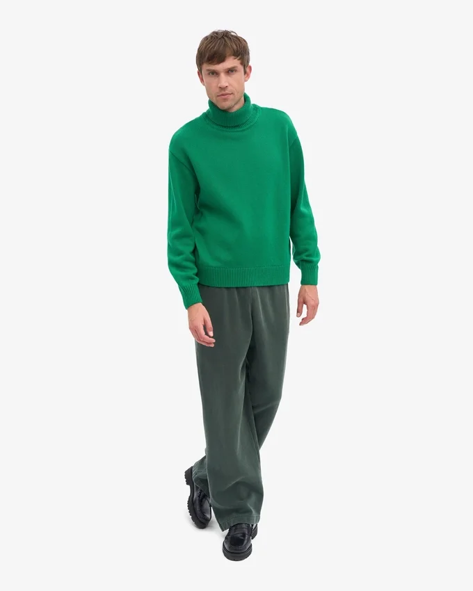 Rollkragenpullover aus Merinowolle – Kellygrün