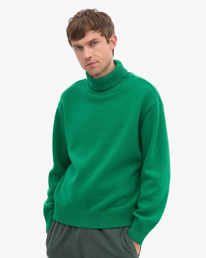 Rollkragenpullover aus Merinowolle – Kellygrün