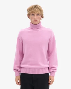 Rollkragenpullover aus Merinowolle – Kirschblüte