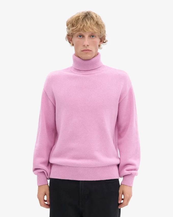 Rollkragenpullover aus Merinowolle – Kirschblüte