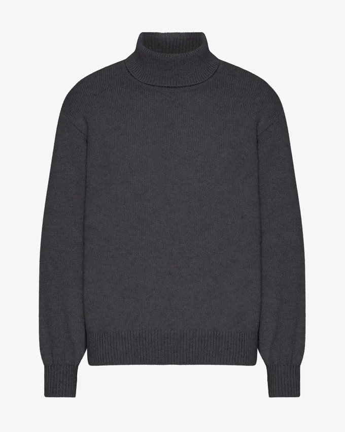 Rollkragenpullover aus Merinowolle – Lava-Grau