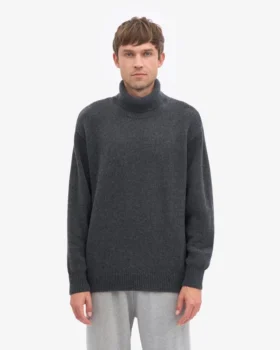 Rollkragenpullover aus Merinowolle – Lava-Grau