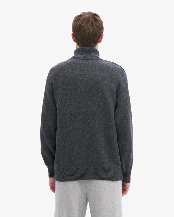 Rollkragenpullover aus Merinowolle – Lava-Grau