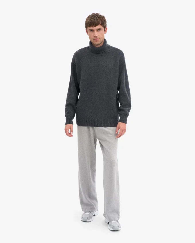 Rollkragenpullover aus Merinowolle – Lava-Grau