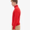 Rollkragenpullover aus Merinowolle – Mandarinenrot