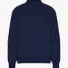 Rollkragenpullover aus Merinowolle – Marineblau