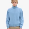 Rollkragenpullover aus Merinowolle – Meeresblau