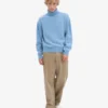 Rollkragenpullover aus Merinowolle – Meeresblau