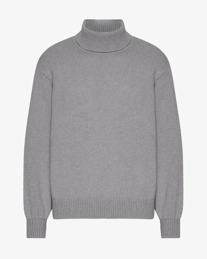 Rollkragenpullover aus Merinowolle – Meliergrau