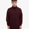 Rollkragenpullover aus Merinowolle – Oxblood-Rot