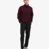Rollkragenpullover aus Merinowolle – Oxblood-Rot