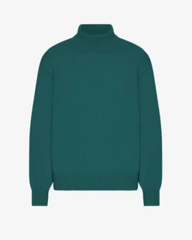 Rollkragenpullover aus Merinowolle – Ozeangrün