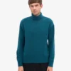 Rollkragenpullover aus Merinowolle – Ozeangrün