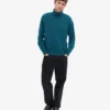 Rollkragenpullover aus Merinowolle – Ozeangrün