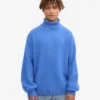 Rollkragenpullover aus Merinowolle – Pazifikblau