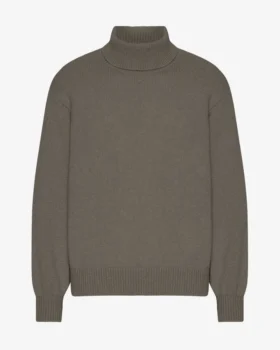 Rollkragenpullover aus Merinowolle – Staubiges Oliv