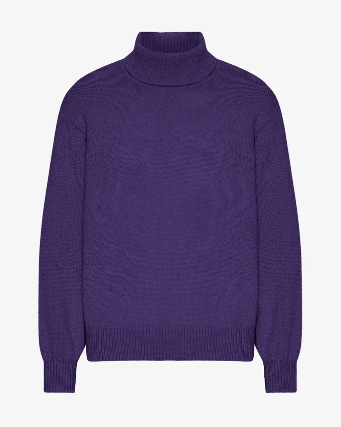 Rollkragenpullover aus Merinowolle – Ultraviolett
