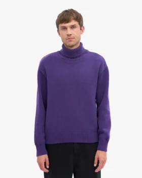 Rollkragenpullover aus Merinowolle – Ultraviolett
