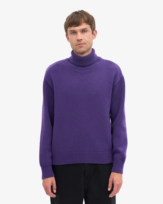 Rollkragenpullover aus Merinowolle – Ultraviolett