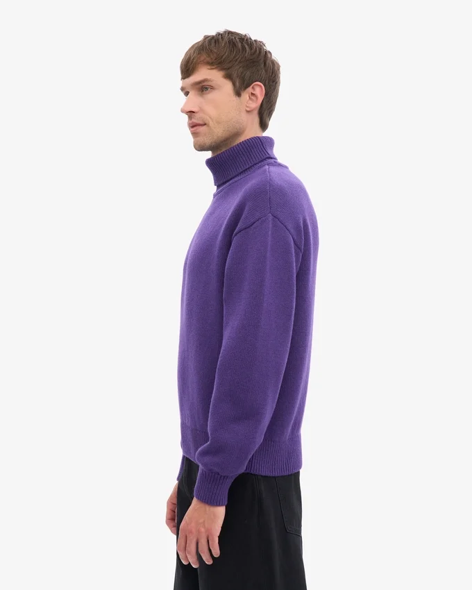 Rollkragenpullover aus Merinowolle – Ultraviolett