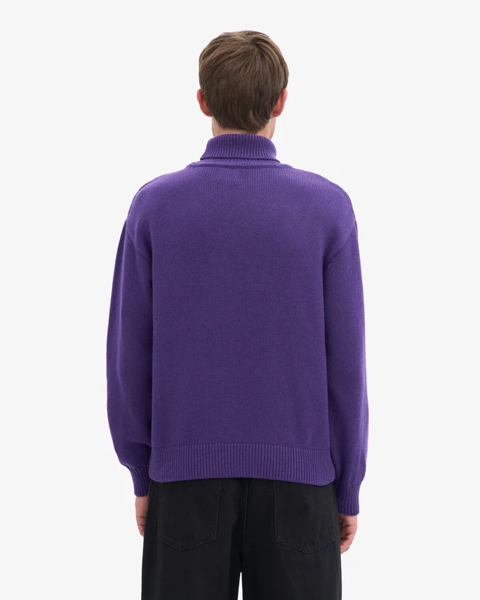 Rollkragenpullover aus Merinowolle – Ultraviolett