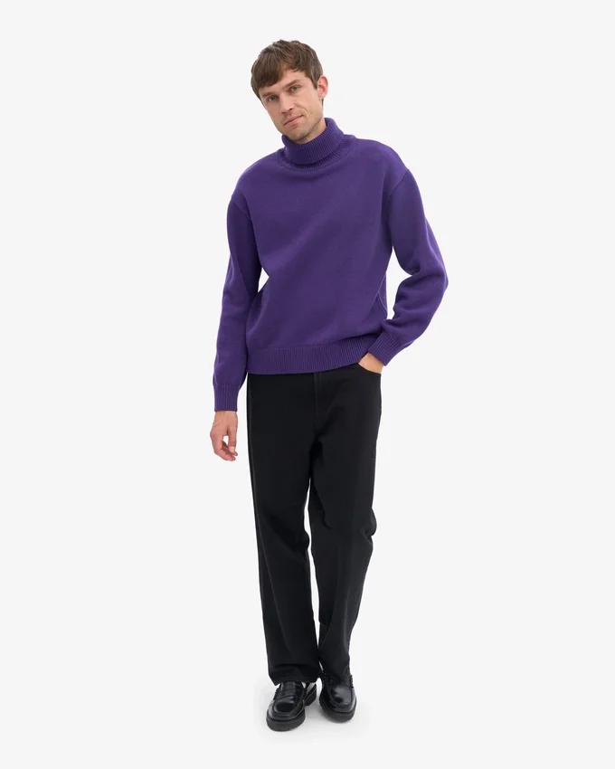 Rollkragenpullover aus Merinowolle – Ultraviolett