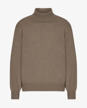 Rollkragenpullover aus Merinowolle – Warm Taupe